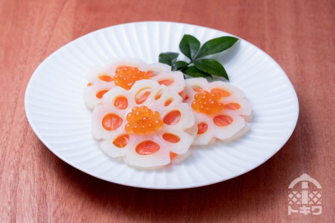 花れんこんのサーモンはさみ