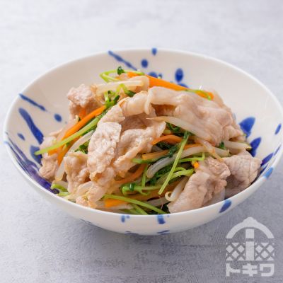 豆苗と豚肉のサラダ