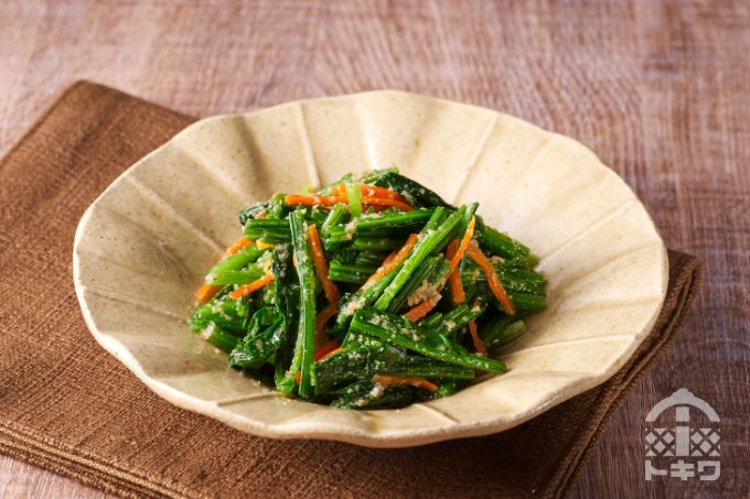 ほうれん草と人参のごま酢和え