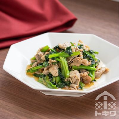 小松菜と豚肉の甘辛炒め