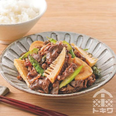 たけのこと牛肉の甘辛炒め