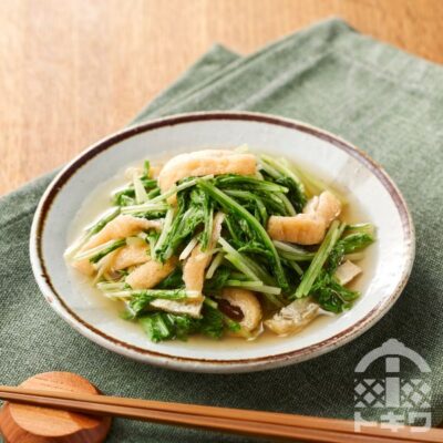 水菜と油揚げの煮浸し