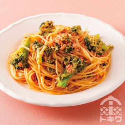 ブロッコリーとツナのトマトパスタ