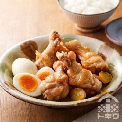 鶏手羽元と玉子のべんりで酢煮